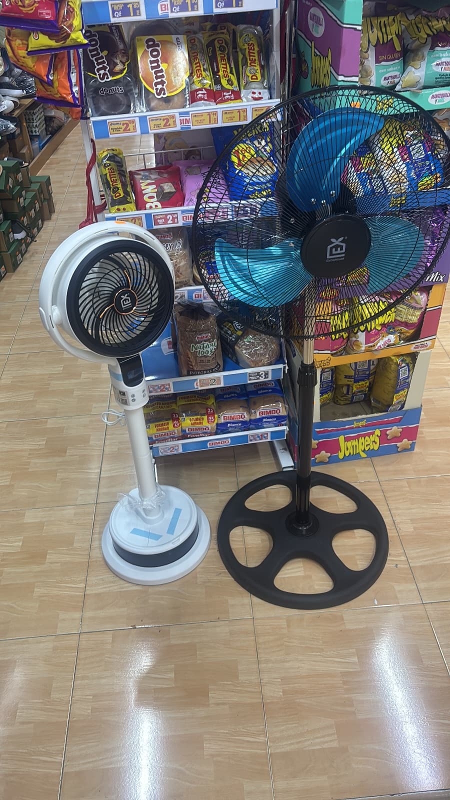 Ventilador azul o blanco